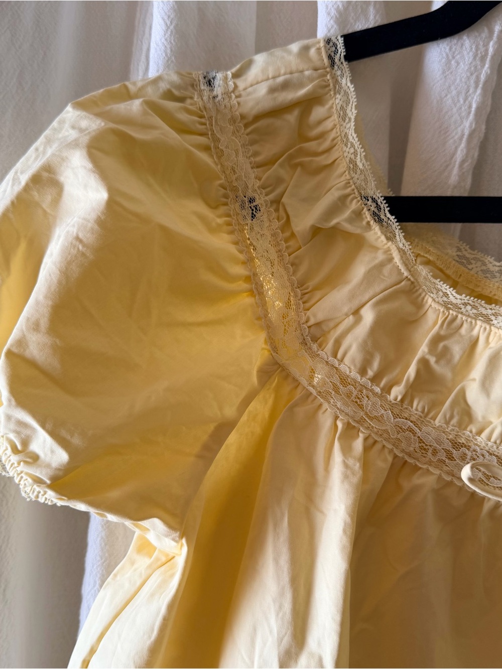 NWT CIDER Baby Doll Dress in Butter Yellow Sz M 100% Cotton - Picture 3 of 14